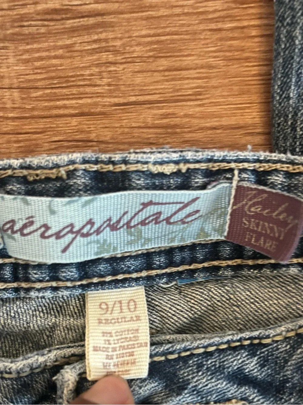 Aeropostale Women's low rise bootcut Blue Skinny Flare Jeans Y2K style